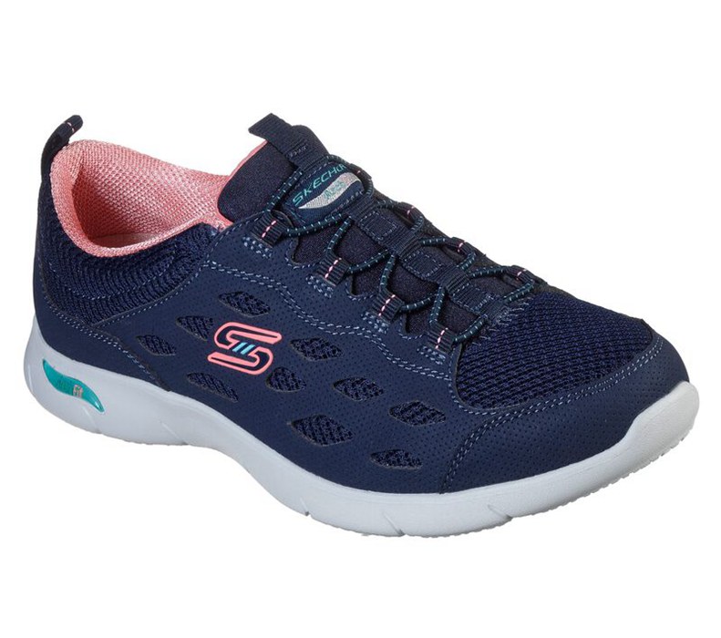 Skechers Dam Marinblå/Korall Sneakers - Arch Fit Refine - Sverige (BWADN-9568)